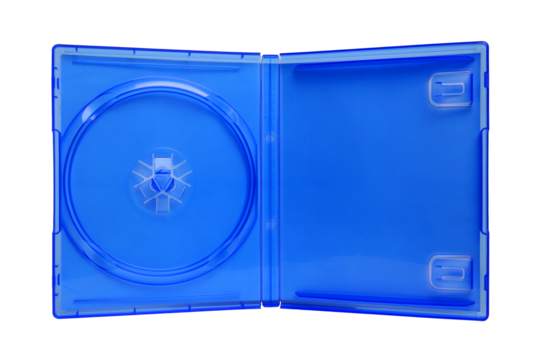 Open Blue Blu-ray Case on transparent background png