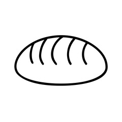 Round loaf of bread with simple line drawing style  