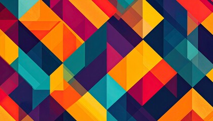 Vibrant Geometric Pattern Featuring Bold Colors and Abstract Diagonal Shapes