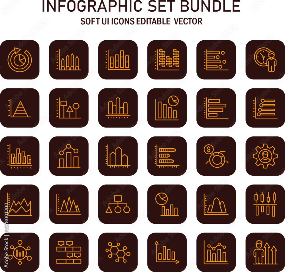 Aufkleber diverse infographic elements compilation portraying data driven decision making with distinct visual