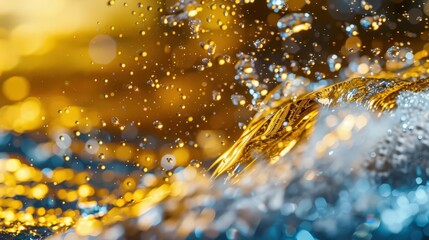 Naklejka premium abstract data flow concept with liquid gold and silver streams on waves .