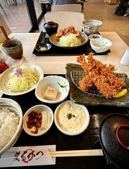 Shrimp Katsu set meal at a Japanese restaurant