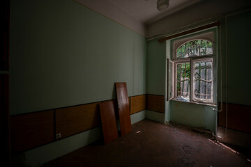 Abandoned Historic Palace with Weathered Architecture and Atmospheric Decay