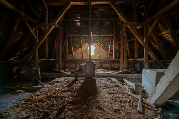 Abandoned Historic Palace with Weathered Architecture and Atmospheric Decay