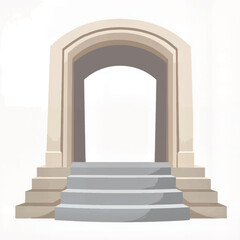 Abstract stone archway with steps in minimal design style  