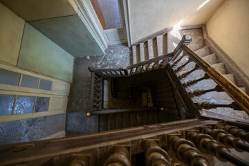 Abandoned Historic Palace with Weathered Architecture and Atmospheric Decay