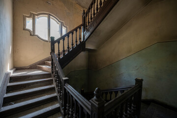 Abandoned Historic Palace with Weathered Architecture and Atmospheric Decay
