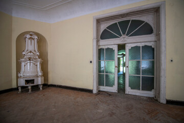 Abandoned Historic Palace with Weathered Architecture and Atmospheric Decay