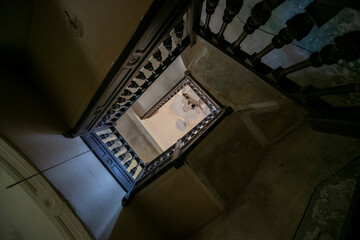 Abandoned Historic Palace with Weathered Architecture and Atmospheric Decay
