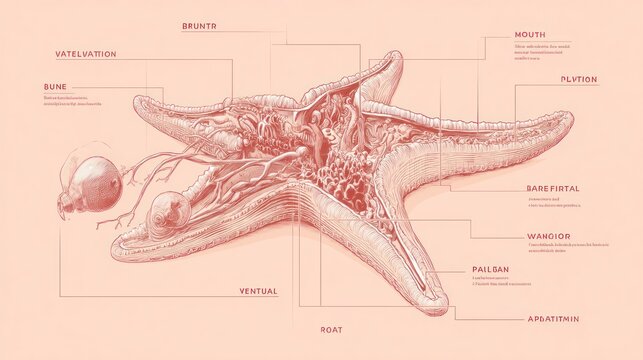 Detailed anatomical cross-section of a starfish (1)