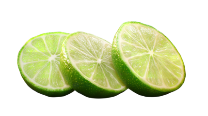 Fresh Lime Slices Bursting with Zesty Flavor a Refreshing Reminder of Summer s Joy on a Black on transparent background