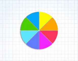 Fototapeta premium Circular Spectrum Chart with Colorful Segments on White Grid Background