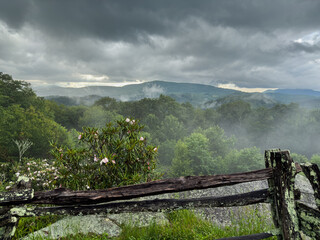 mist arising from a storm