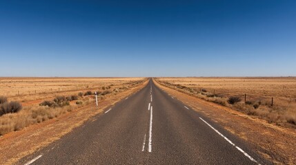 Fototapeta premium Empty road through a vast desert