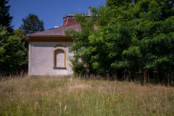 Abandoned Historic Palace with Weathered Architecture and Atmospheric Decay
