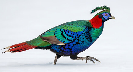 Obraz premium Himalayan Monal – Vibrant High-Altitude Pheasant Captured in Natural Habitat