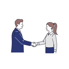 Business People Handshake Agreement Partnership Illustration