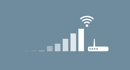 Obraz premium High-Quality Wi-Fi Signal Strength Router Graphic