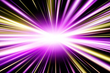 Abstract Gold and purple Speed Light Trail with Motion Blur and Glow