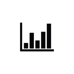 Simple black and white bar graph illustration showing upward trend.