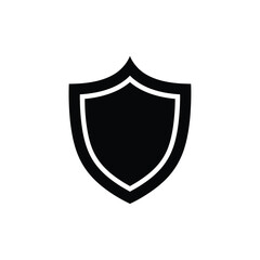 A simple, black shield icon, signifying protection and security.