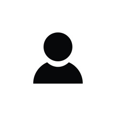 Simple black silhouette of a person, representing an individual or user.