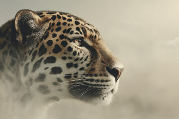 Fototapeta premium portraits of top rare wild animal species captured on minimalist background with bokeh effects