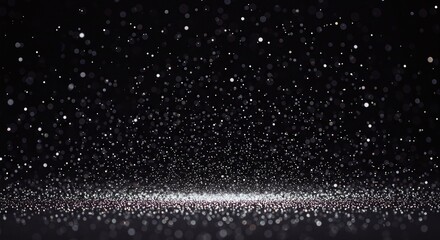 Abstract Sparkling Light Particles on Dark Background for Celebration and Technology Themes