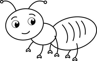 Simple Ant Outline – Vector Coloring Page for Children