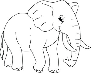 Baby Elephant Line Art – Coloring Page for Children