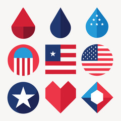 USA Flag Stars Stripes Geometric Patterns