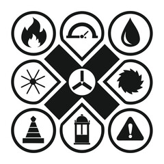 General Warning and Prohibition Sign Icons