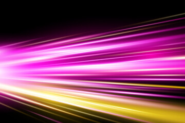Abstract Purple cyberpunk Speed Light Trail with Motion Blur and Glow