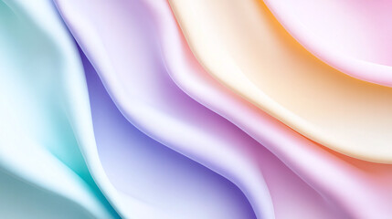 Soft, flowing fabric layers in pastel colors for a serene background.