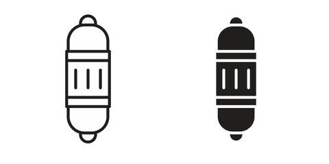 Arabic Lamp icon symbol set in black. line and flat icons