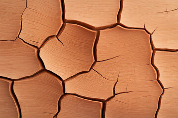 Dried cracked earth texture background with rich earthy tones.