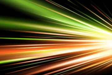 Futuristic Green and orange Energy Beam with Flashing Laser Streak Effect