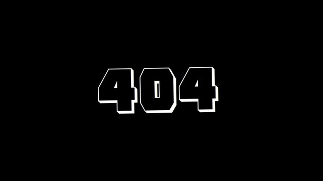 404 BLACK screen with wiggle animation error 4k video
