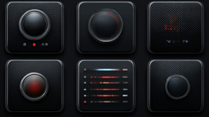 Black and red electronic control panel background wallpaper