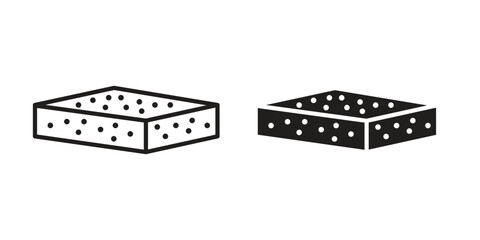 Mattress icon symbol set in black. line and flat icons