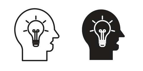 Understand icon symbol set in black. line and flat icons