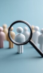 Recruitment concept with magnifying glass