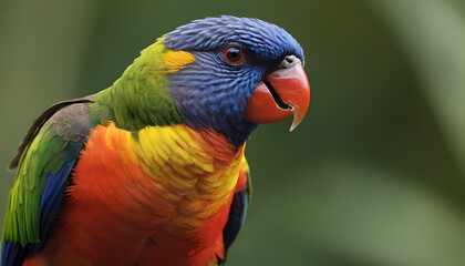 closeup of a rainbow lorikeet
