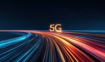 5g data streams flow swiftly through digital cyberspace during transmission