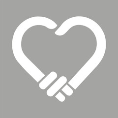 An abstract heart design composed of interlocking shapes with feelings of love and connection