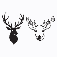 Deer Hand Graphic Illustration Silhouette Art Black Design