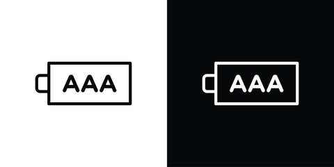 AAA battery icon in vector. Logotype