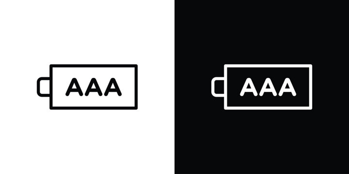 AAA battery icon in vector. Logotype