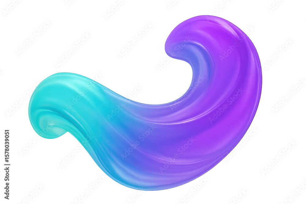 Poster colorful wave swirling and flowing on transparent background, creating a dynamic and vibrant abstrac