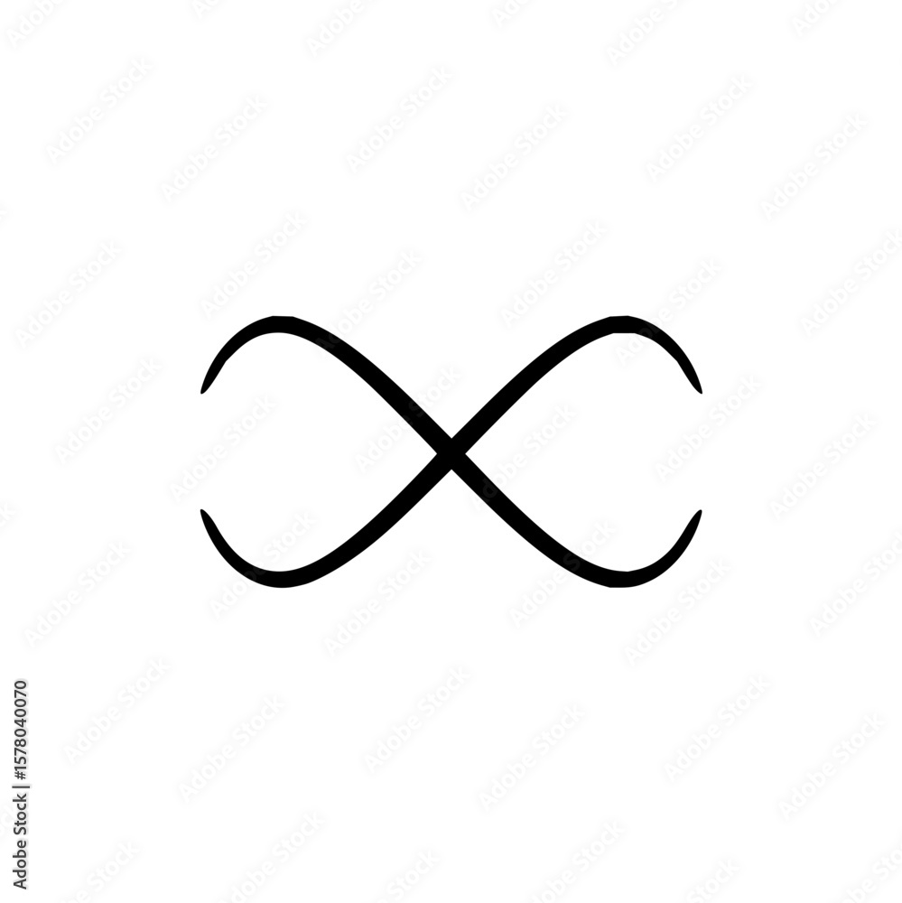 Aufkleber a simple black infinity symbol centered on a white background with smooth curved lines forming the s